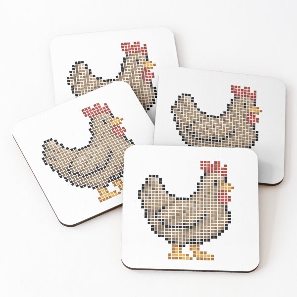 Artikelvorschau, Gepixeltes Huhn (braun) entworfen und verkauft von Brain Fart Buffet.