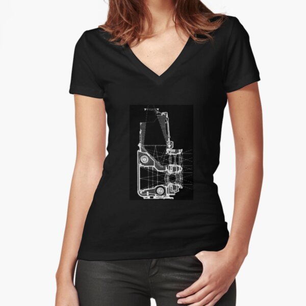 DESSIN TECHNIQUE black T-shirt moulant col V