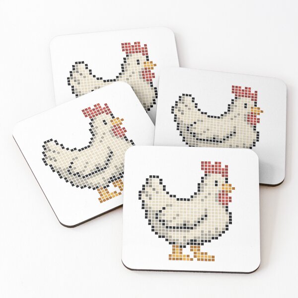Artikelvorschau, Gepixeltes Huhn (Elfenbein) entworfen und verkauft von Brain Fart Buffet.