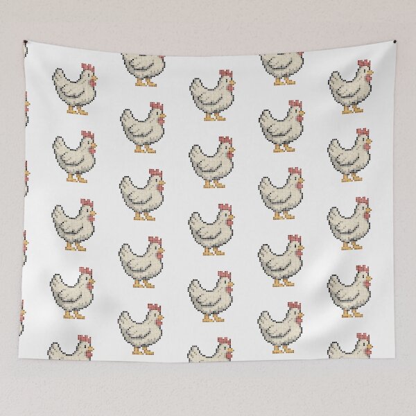 Item preview, Pixeled chicken (ivory) designed and sold by Brain Fart Buffet.