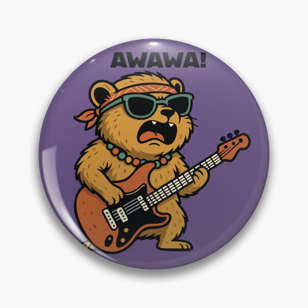 Item preview, Awawa Rock Hyrax Rock Star Hippie Funny Guitar Love designed and sold by d247.