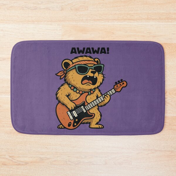 Item preview, Awawa Rock Hyrax Rock Star Hippie Funny Guitar Love designed and sold by d247.
