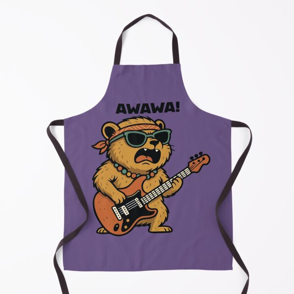 Item preview, Awawa Rock Hyrax Rock Star Hippie Funny Guitar Love designed and sold by d247.