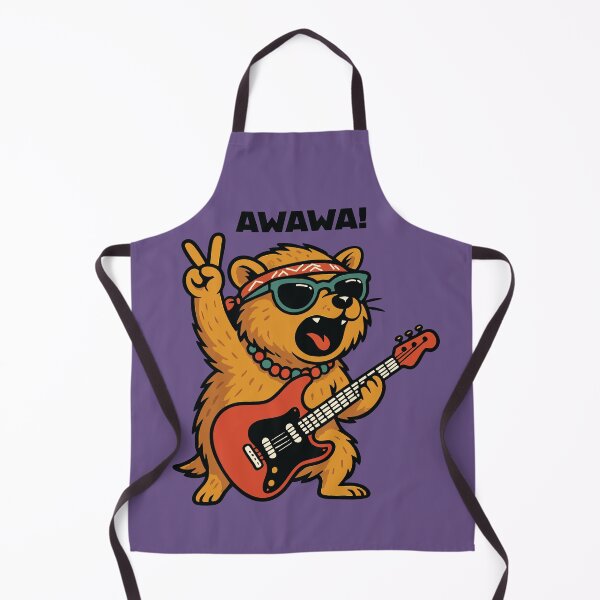 Item preview, Awawa Rock Hyrax Rock Star Hippie Funny Guitar Love designed and sold by d247.