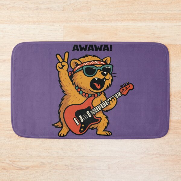 Item preview, Awawa Rock Hyrax Rock Star Hippie Funny Guitar Love designed and sold by d247.