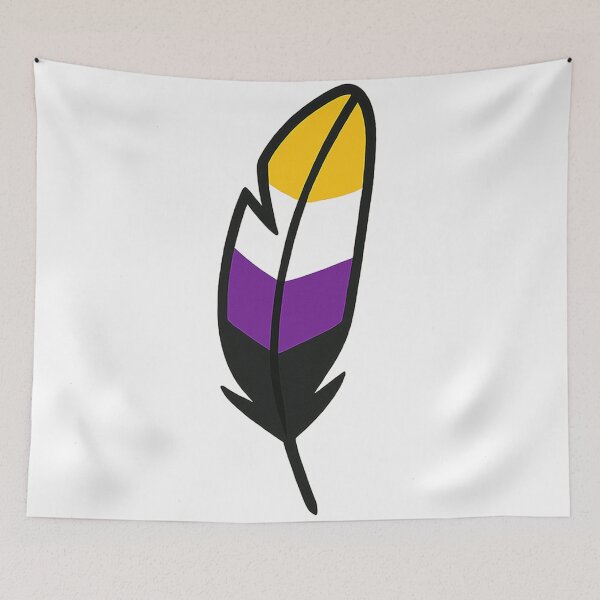 Item preview, Nonbinary Pride Feather designed and sold by Owcomm.