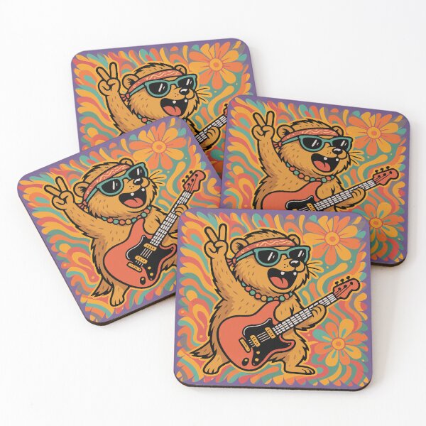 Item preview, Awawa Rock Hyrax Rock Star Hippie Funny Guitar Love designed and sold by d247.