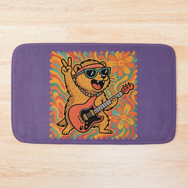 Item preview, Awawa Rock Hyrax Rock Star Hippie Funny Guitar Love designed and sold by d247.