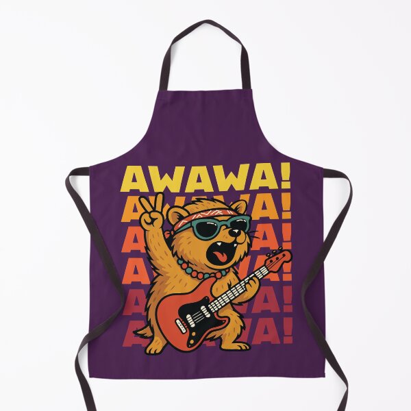 Item preview, Awawa Rock Hyrax Rock Star Hippie Funny Guitar Love designed and sold by d247.