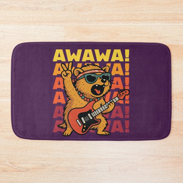 Item preview, Awawa Rock Hyrax Rock Star Hippie Funny Guitar Love designed and sold by d247.