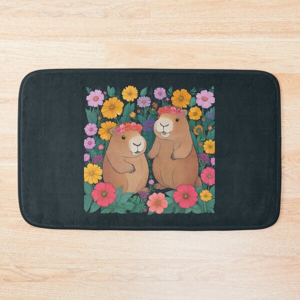 Item preview, Capy, Capybara, Flower Cappy designed and sold by GOLDENGARDENART.