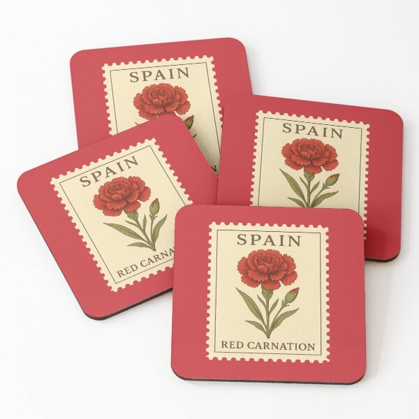 Item preview, Red Carnation Spain Postage Stamp Vintage Botanical designed and sold by Planthem.