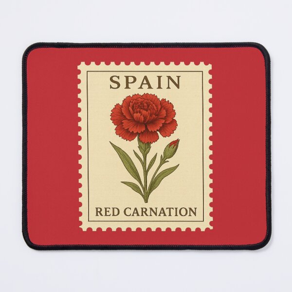 Item preview, Red Carnation Spain Postage Stamp Vintage Botanical designed and sold by Planthem.