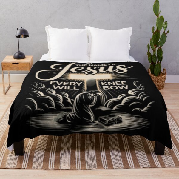Item preview, Every Knee Shall Bow at the Name of Jesus" – Bible Verse Typography designed and sold by Obinne.