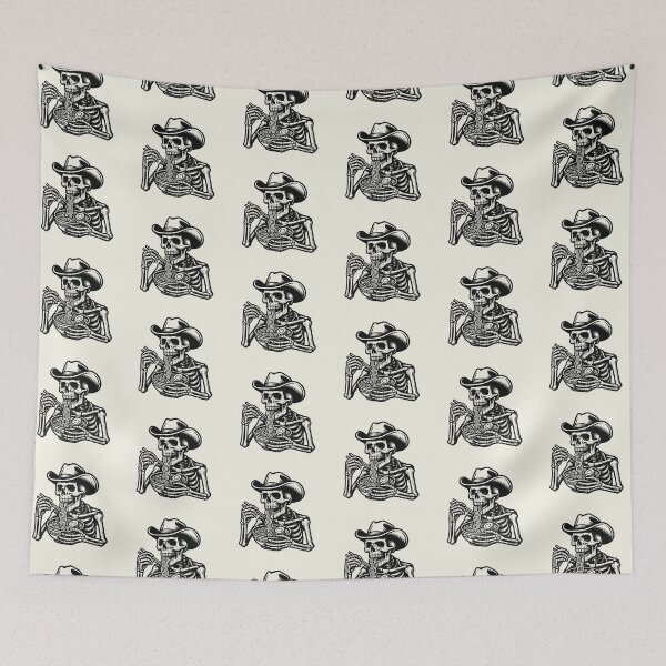 Item preview, Skeleton Eating Ramen Noodles Japanese Cowboy Hat Vintage T-Shirt designed and sold by SunfullyYours.