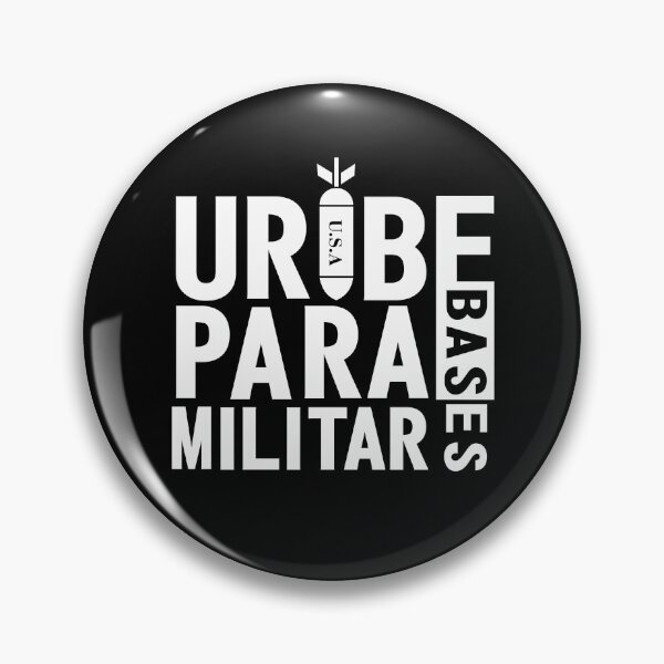 Item preview, Uribe for Military Bases, Uribe for Paramilitary, Resident Calle 13 T-shirt at the 2009 MTV Latin America Awards. For Dark Colors designed and sold by Tiendaplanista.