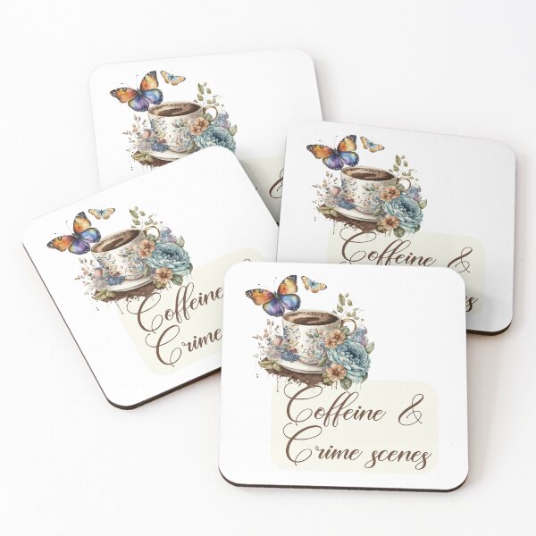 Item preview, Floral  Coffee and Crime Scenes designed and sold by EmeraldeaArt.
