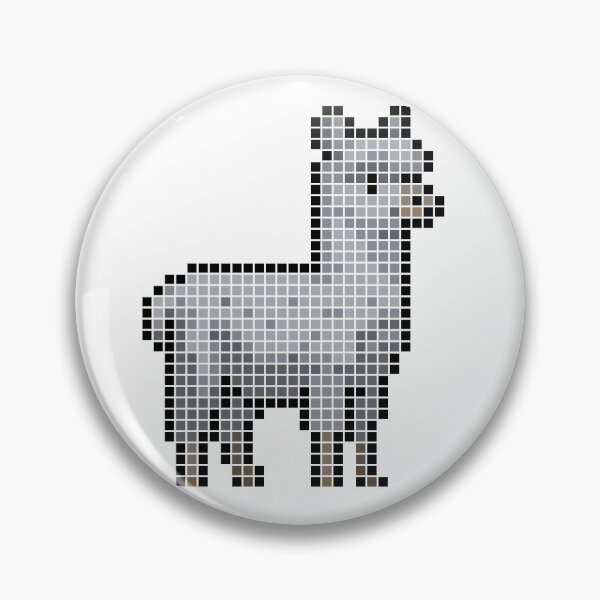 Item preview, Pixeled alpaca (silver) designed and sold by Brain Fart Buffet.