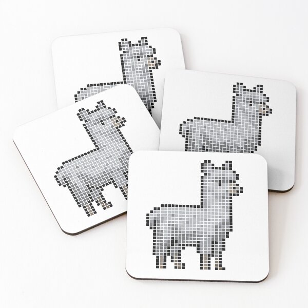 Artikelvorschau, Gepixeltes Alpaka (Silber) entworfen und verkauft von Brain Fart Buffet.