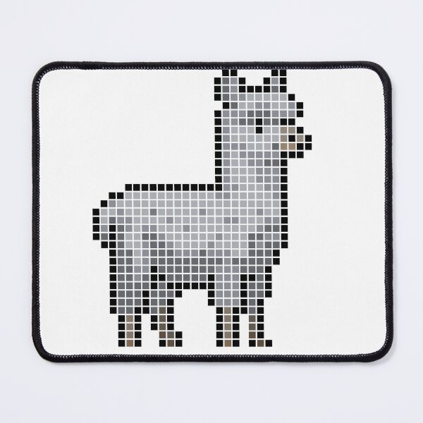 Item preview, Pixeled alpaca (silver) designed and sold by Brain Fart Buffet.