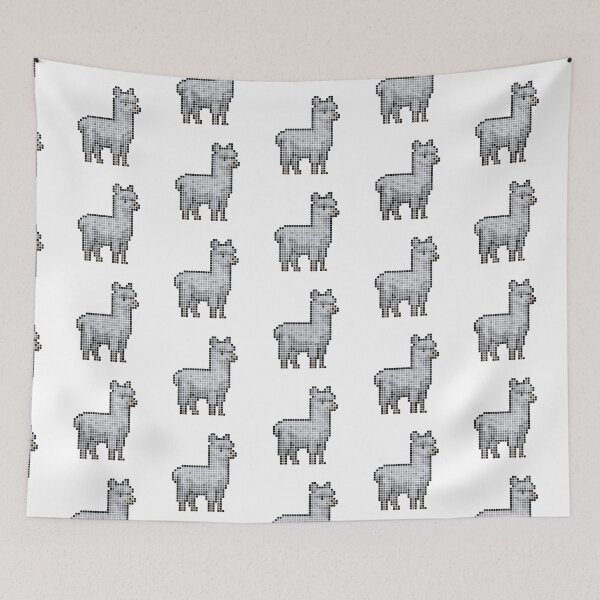 Item preview, Pixeled alpaca (silver) designed and sold by Brain Fart Buffet.