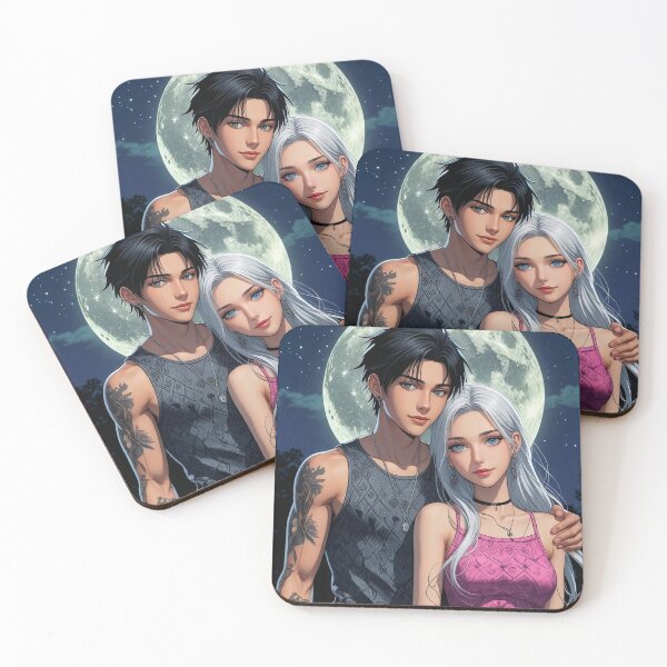 Item preview, Anime couple walking in the moonlight designed and sold by angel-cat-22.