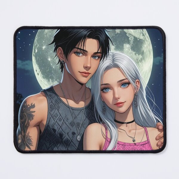 Item preview, Anime couple walking in the moonlight designed and sold by angel-cat-22.