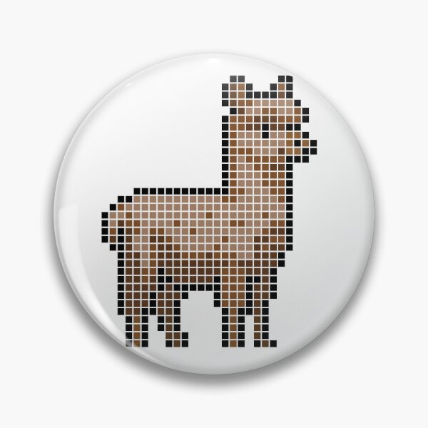 Item preview, Pixeled alpaca (brown) designed and sold by Brain Fart Buffet.