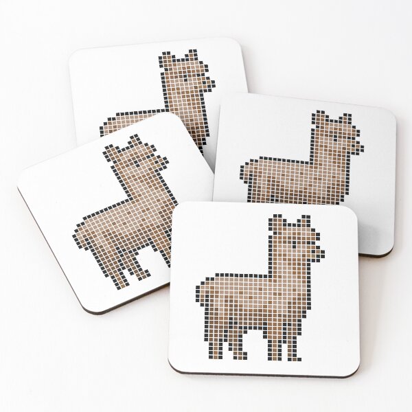 Item preview, Pixeled alpaca (brown) designed and sold by Brain Fart Buffet.