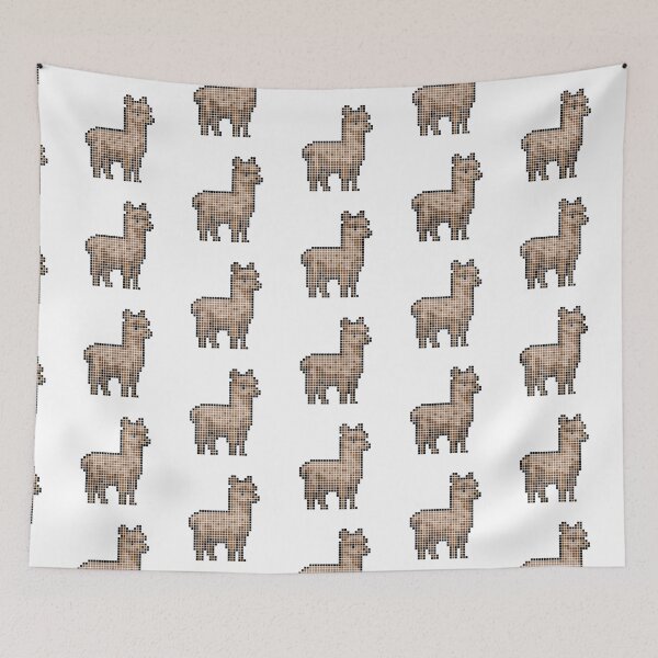 Item preview, Pixeled alpaca (brown) designed and sold by Brain Fart Buffet.