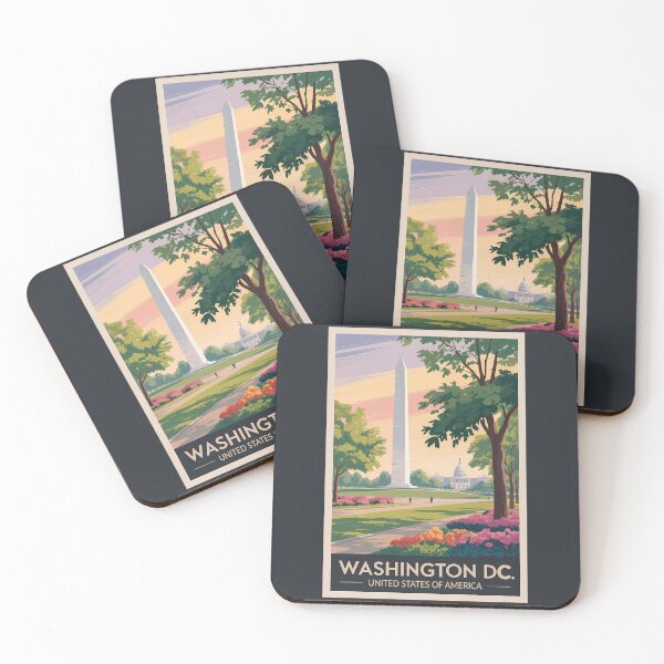 Item preview, Washington DC Illustration Travel Art Vintage designed and sold by KrisSidDesigns.