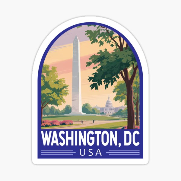 Item preview, Washington DC Travel Art Emblem designed and sold by KrisSidDesigns.