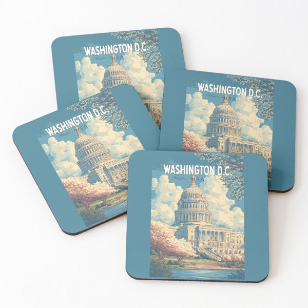 Item preview, Washington DC Capitol Travel Art Vintage designed and sold by KrisSidDesigns.