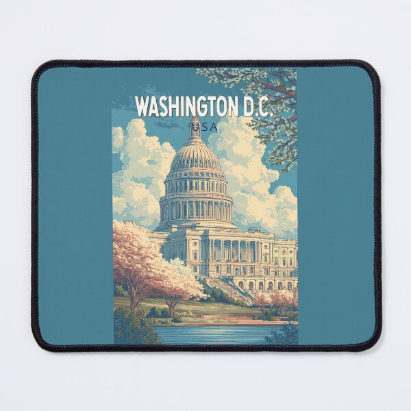 Item preview, Washington DC Capitol Travel Art Vintage designed and sold by KrisSidDesigns.