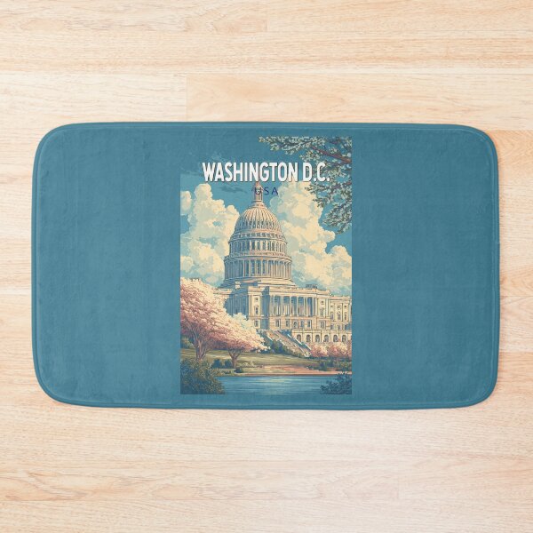 Item preview, Washington DC Capitol Travel Art Vintage designed and sold by KrisSidDesigns.