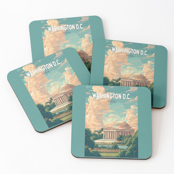 Item preview, Washington DC Thomas Jefferson Memorial Travel Art Vintage designed and sold by KrisSidDesigns.