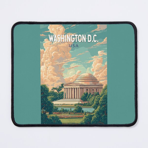 Item preview, Washington DC Thomas Jefferson Memorial Travel Art Vintage designed and sold by KrisSidDesigns.