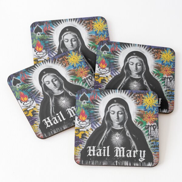 Item preview, Hail Mary Graffiti – Colorful Street Art Madonna designed and sold by WildStroke.