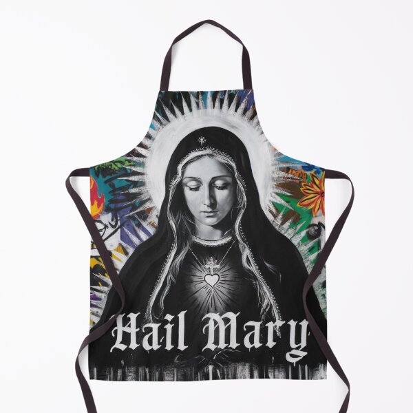 Item preview, Hail Mary Graffiti – Colorful Street Art Madonna designed and sold by WildStroke.