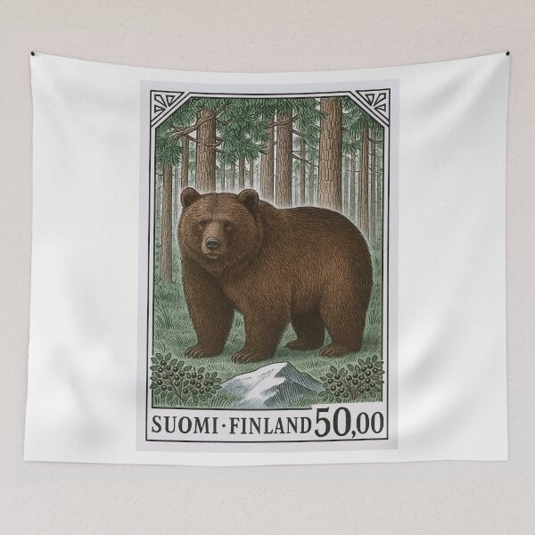 Item preview, 1989 Finland Brown Bear Postage Stamp designed and sold by retrographics.