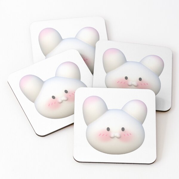 Item preview, Kawaii Bunny Face Illustration Cute Blushing Rabbit Head Design designed and sold by Blueprint&co.