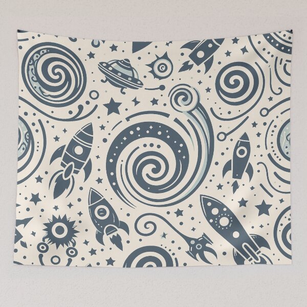 Item preview, Rockets, Spaceships and Stars Pattern designed and sold by ArtFactoryAI.