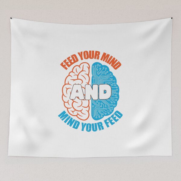Item preview, Feed Your Mind-Orange and Blue designed and sold by SorohanMedia.