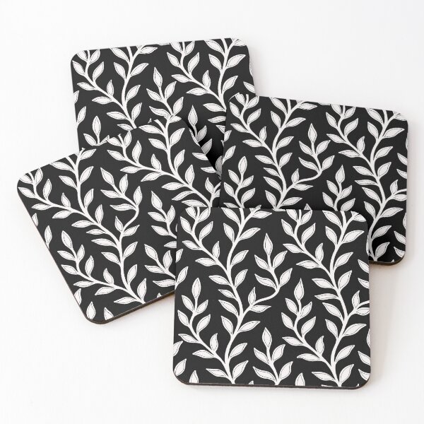 Item preview, Blush and Black Leaf Blender Pattern Botanical Design designed and sold by Fezzyboo.