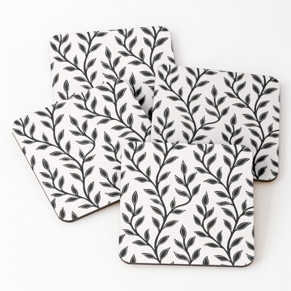Item preview, Black Botanical Leaves Repeat Pattern Blender Design designed and sold by Fezzyboo.