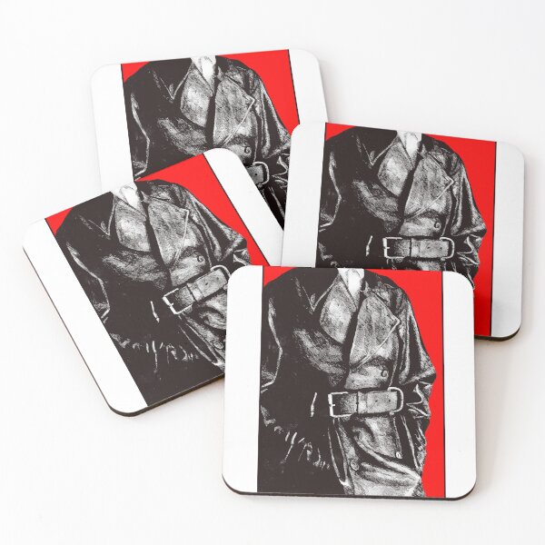 Item preview, Leather jacket over red background designed and sold by Olivia Braunsteiner.
