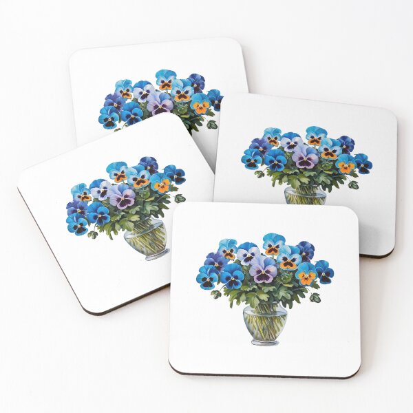 Item preview, Watercolor Blue Pansy Flowers  designed and sold by silviaol.
