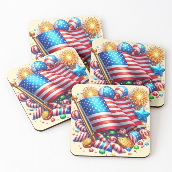Item preview, American Flag with Fireworks - Patriotic designed and sold by binspired2shop.