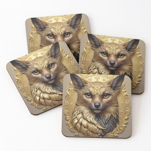 Item preview, Golden Mythic Fox - Regal Forest Spirit Art designed and sold by VA Design.