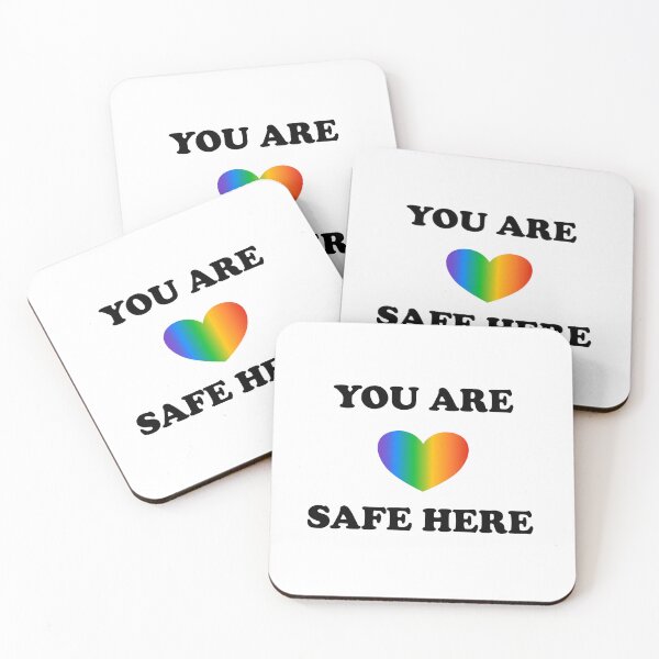 Item preview, You are safe here - rainbow LGBTQ safe space designed and sold by Inspirationmotivation.